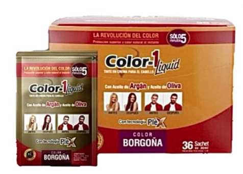 Tintura liquida borgoña color uno sobre