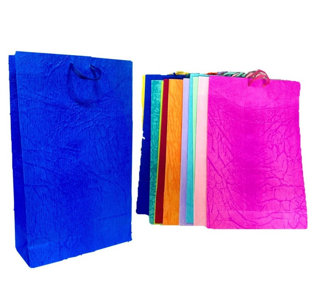 @Bolsa regalo corrugada unicolor fina grd pqt x12